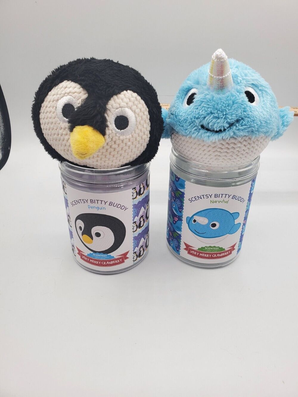 New Scentsy Bitty Buddy Very Merry Cranberry Penguin & Narwhal